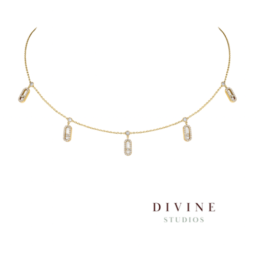 Move Uno Pavé Drop silver 925 gold plated Pendant...