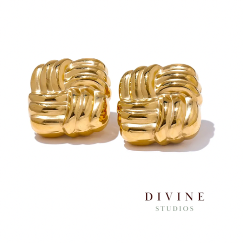 Stainless Steel Square vintage earrings