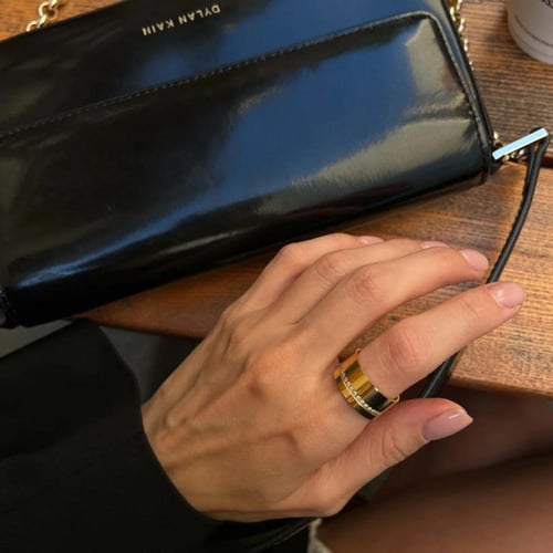 wide band stainless steel ring