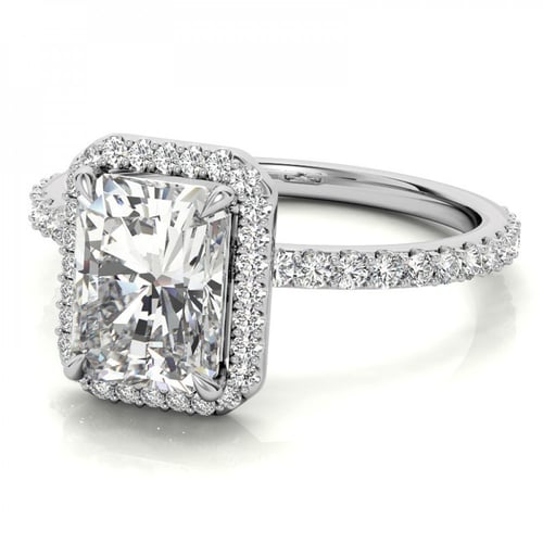 Emerald cut silver 925 ring