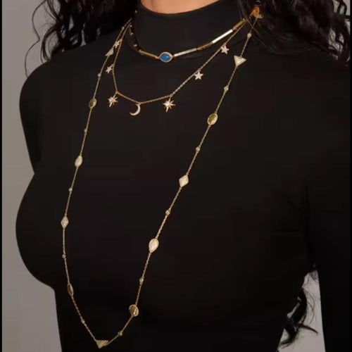 Charm long shell gold plated