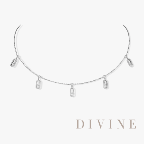 Move Uno Pavé Drop silver 925 Pendant Choker