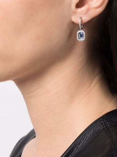 Dancing blue stone silver earrings