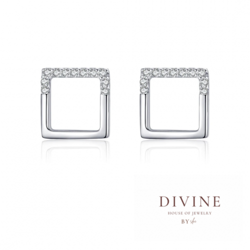 simple square silver 925 earrings