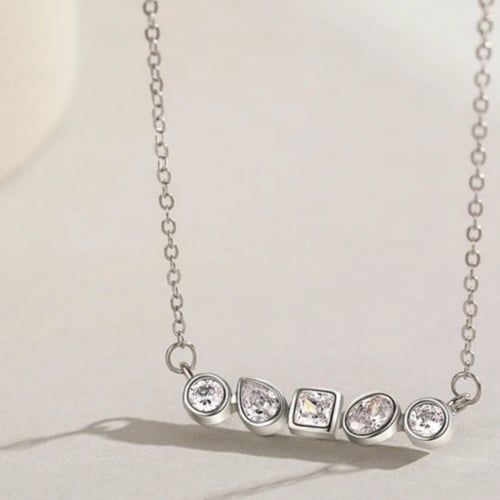 Irregular Geometric Combination silver925 necklace
