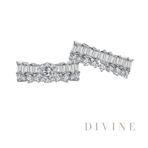 Engagement square silver 925 ring set