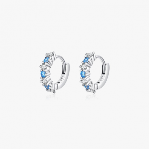 Buckles blue silver 925 earrings