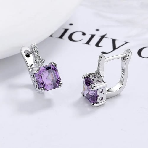 Needle Buckles colorful Silver 925 earrings