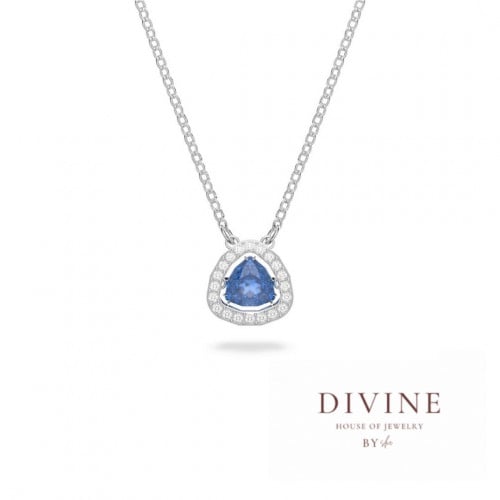 triangle shaped blue dancing stone necklace