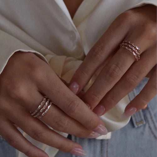 Three Layer Premium gold plated silver 925 ring