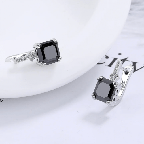 Needle Buckles colorful Silver 925 earrings
