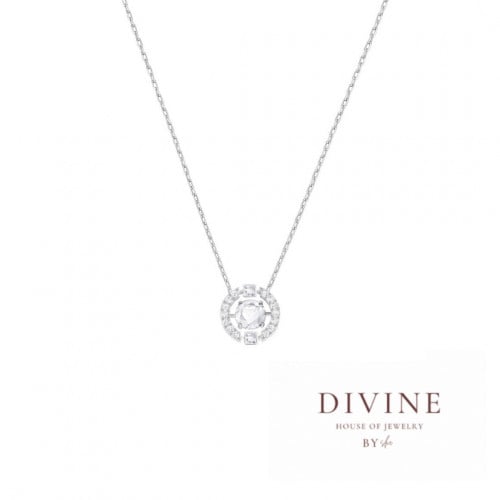 circle dancing white stone necklace