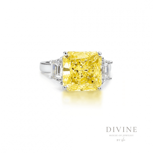 yellow zircon stone silver ring