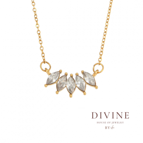 18k gold plated ribbed necklace