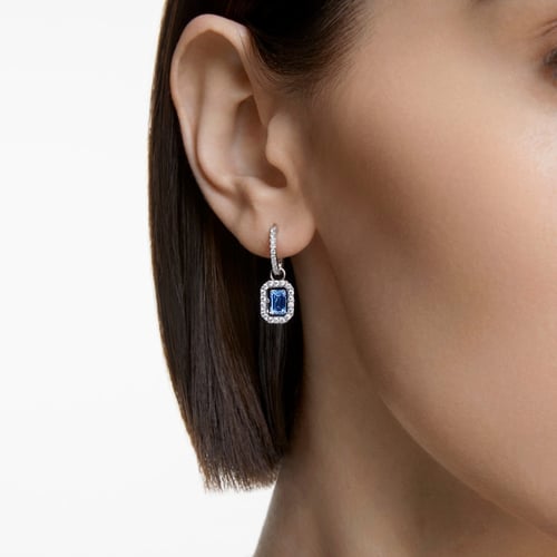 Dancing blue stone silver earrings