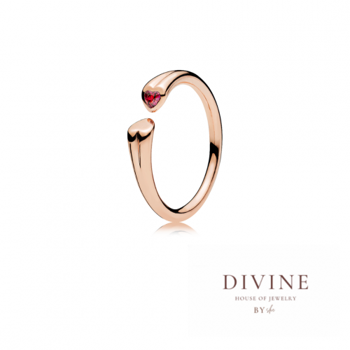 hearts open rose gold 925 ring