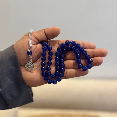 سبحة بكلايت ازرق شفاف