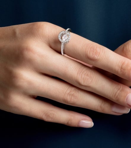 dancing blue stone silver ring