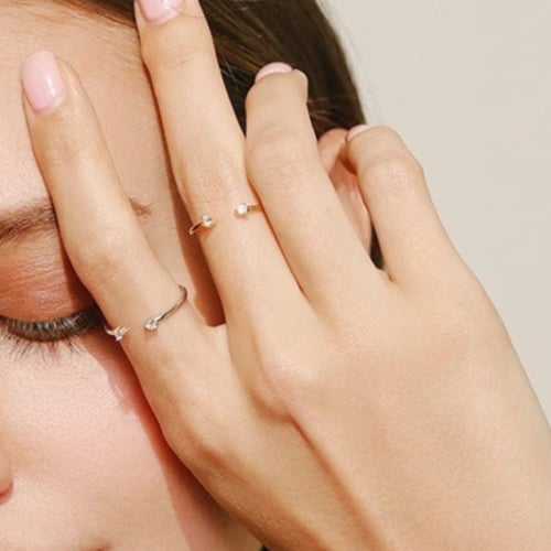 Adjustable open ends silver 925 ring