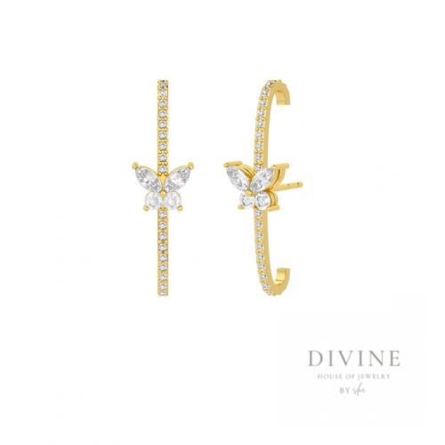 حلق فضة مطلي ذهب