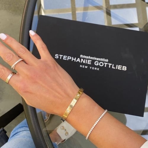 tennis silver 925 gold plated bracelet