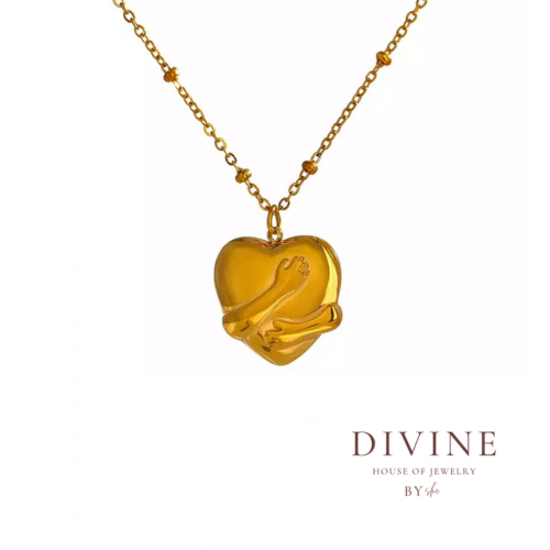 Heart Embrace gold plated necklace