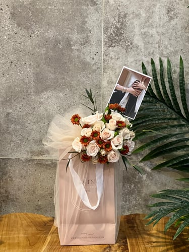 تغليف قماشي مع ورد