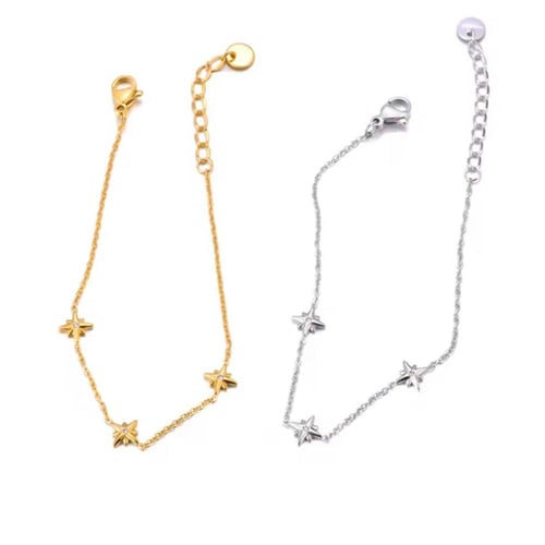 Pointed Star stainless steel gold bracelet