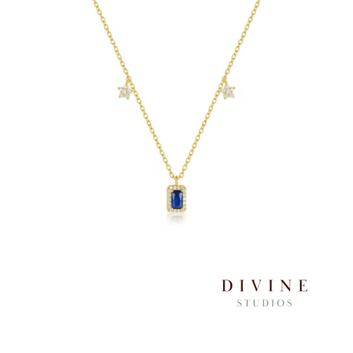 Charming blue stone silver 925 Necklace