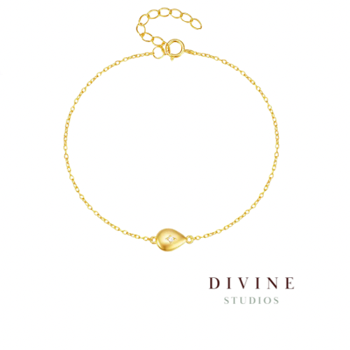 Drop silver 925 gold plated bracelet
