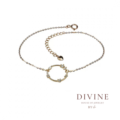 round gold plated silver 925 bracelet