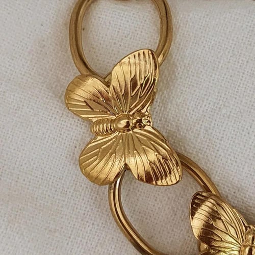 butterflies gold plated steel choker