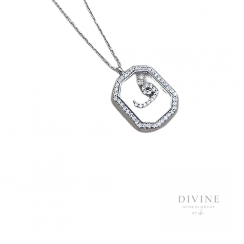 Arabic letter silver 925 necklace