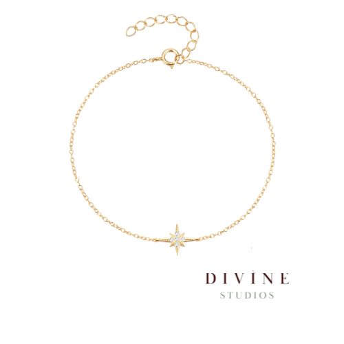 charming star golden silver 925 bracelet
