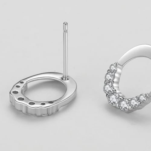 silver925 rounded cut earrings