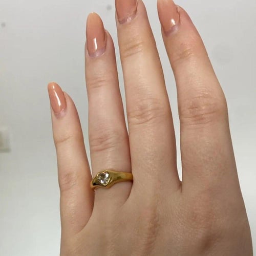 Charming heart Stainless Steel silver ring