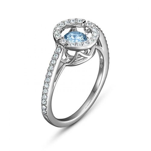 dancing blue stone silver ring