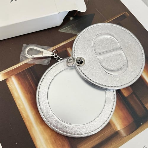 DIOR silver leather mirror chain