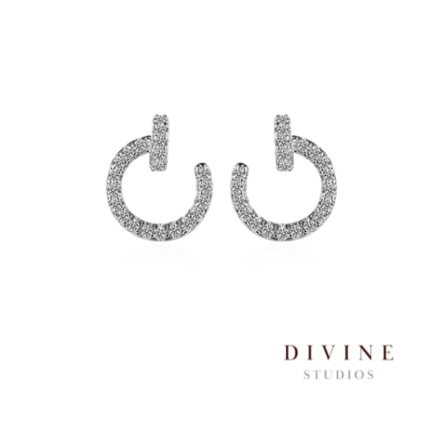 Tiny circle silver 925 silver earrings