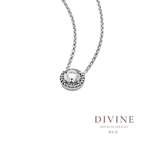 round pendant silver 925 necklace