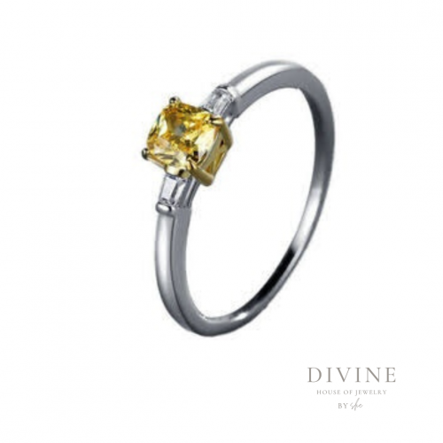 yellow & silver 925 ring