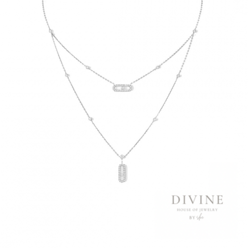 move Uno Pavé silver necklace