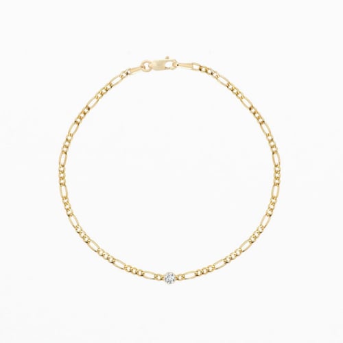 اسوارة فضة مطليه ذهب بحجر مايكرو ملون