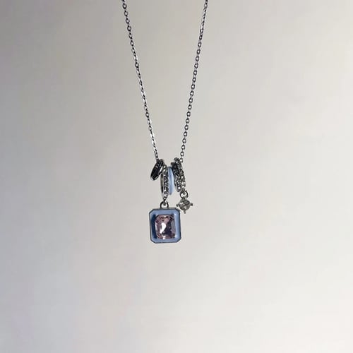 Charming light blue Multiple Circle silver 925 nec...