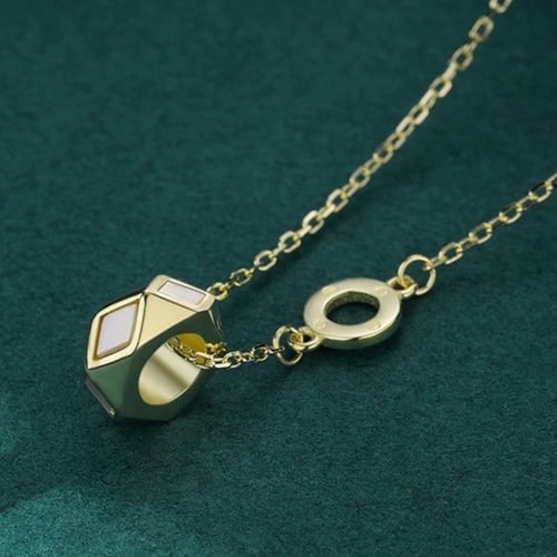 Round Pendant gold plated silver 925 necklace