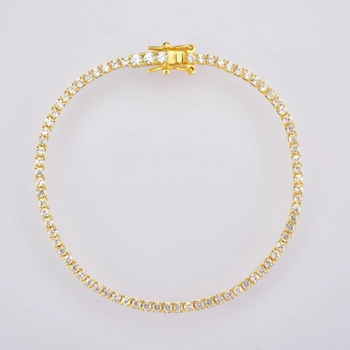 tennis silver 925 gold plated bracelet