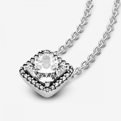 Square pendent silver 925 necklace
