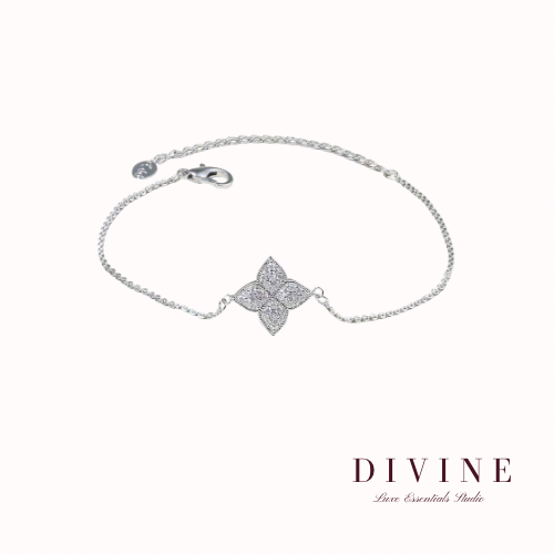 Silver flower bracelet