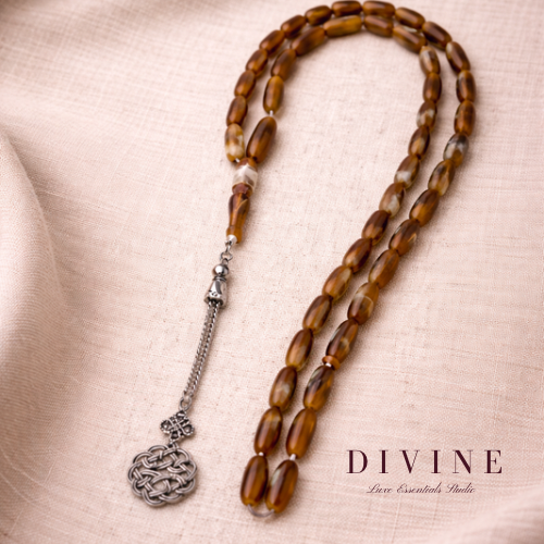 سبحة اكرليك بني مموج