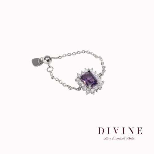 Purple stone resizable ring